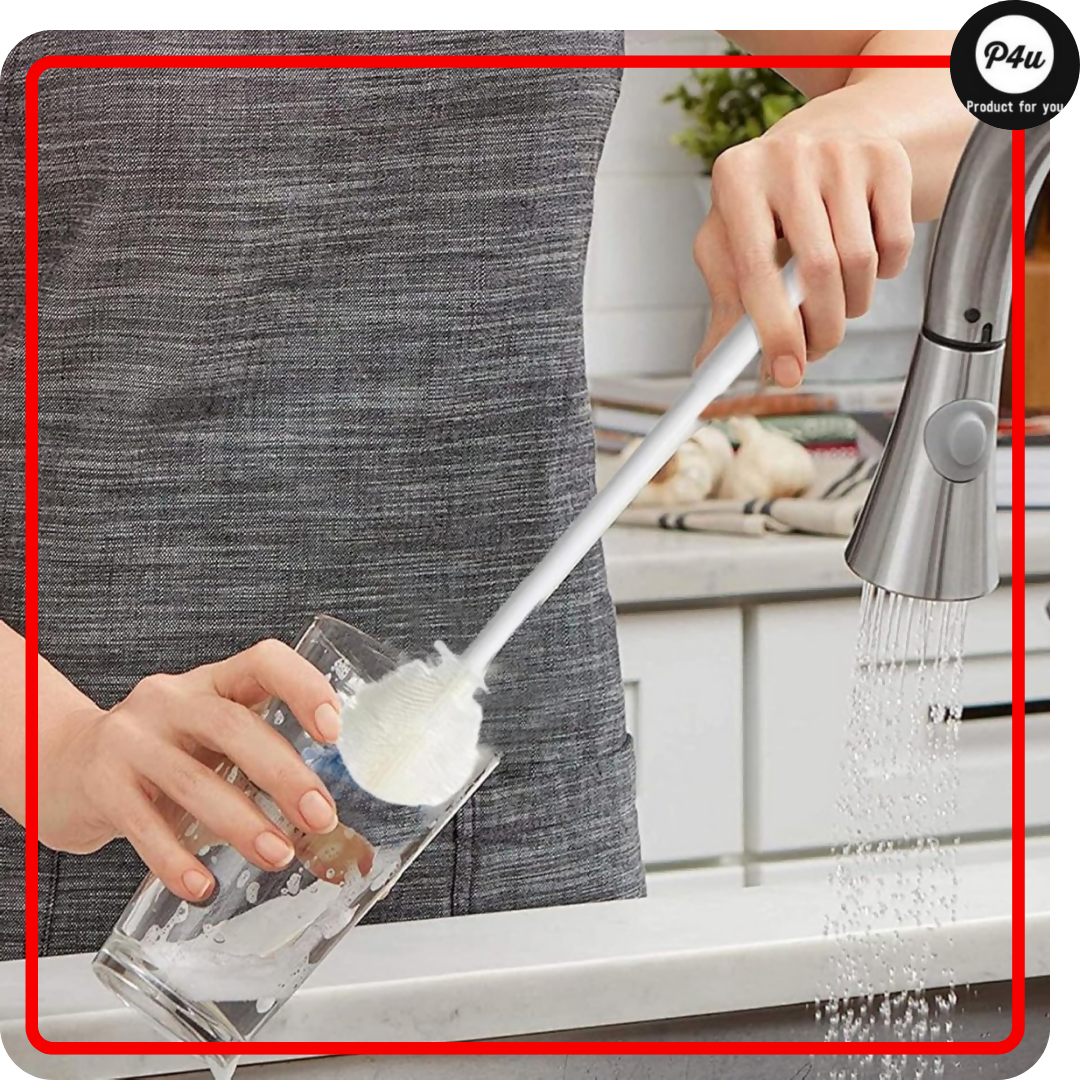 Silicone Bottle Cleaning Brush with Long Handle, for kitchen & household use