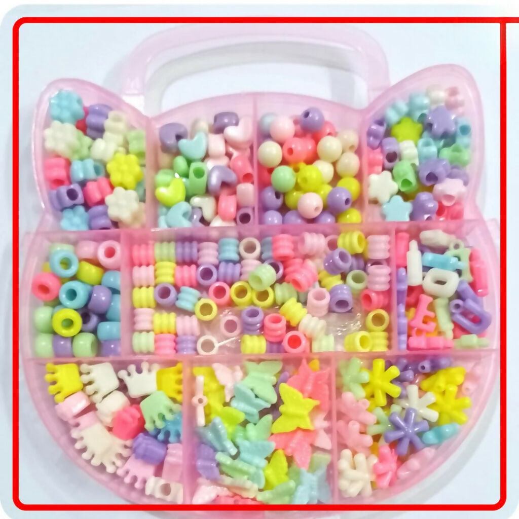 Kitty & Flower Beads Set, for Kids & DIY Crafting