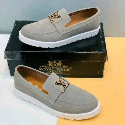 Grey Loafers for Men, lightweight slip-on shoes, for formal & casual wear