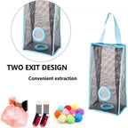 Plastic Bag Holder & Dispenser – Hanging Mesh Storage Organizer for Garbage, Trash & Grocery Bags | Random Color