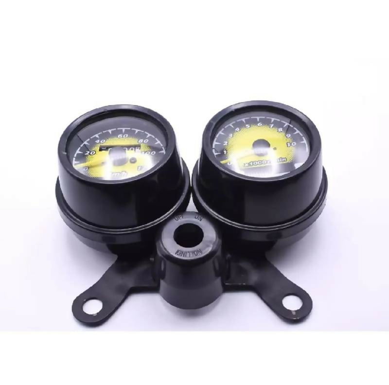 Double Round Fancy Meter Speedometer RPM for Honda 125 Motorcycle – Dual Analog Speed & RPM Gauge (Without Switch)