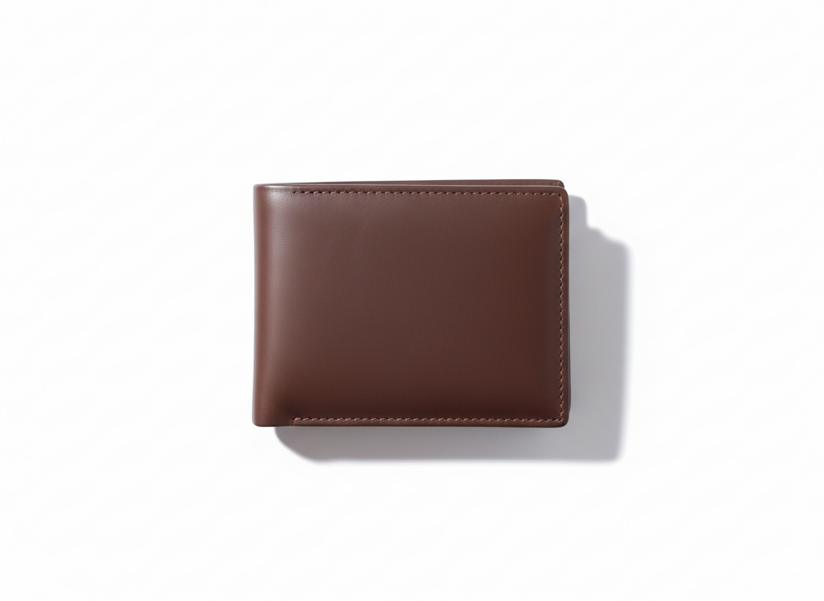 Original Cow Leather Handmade Men’s Wallet – Premium Slim Bifold Design, Available in Black, Brown & Mustard - Black
