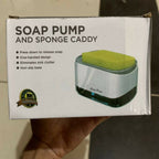 2-in-1 Soap Pump Dispenser with Sponge Holder | Kitchen Dishwashing Liquid Dispenser