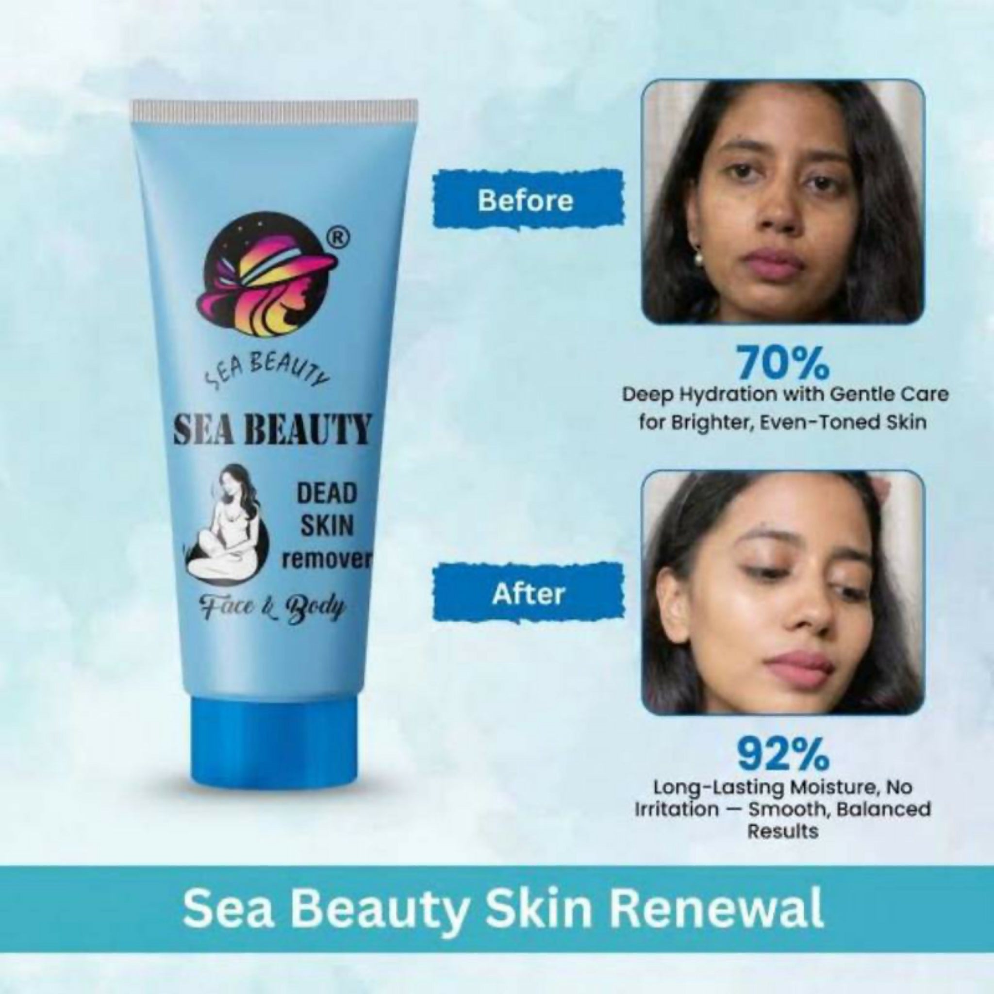 Sea Beauty Dead Skin Remover for Face & Body | Exfoliating Peeling Gel