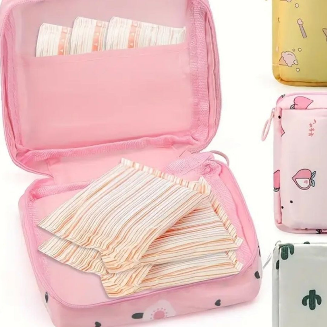 Zipper design helps keep stored items safely in place.