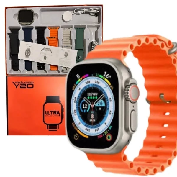 yu1750/34The Y20 Ultra Smart Watch is designed for active lifestyles, combining powerful fitness tracking with modern connectivity. Its 2.2-inch HD display delivers crystal-clear visuals for calls, messages, and health monitoring. With heart rate, blood p