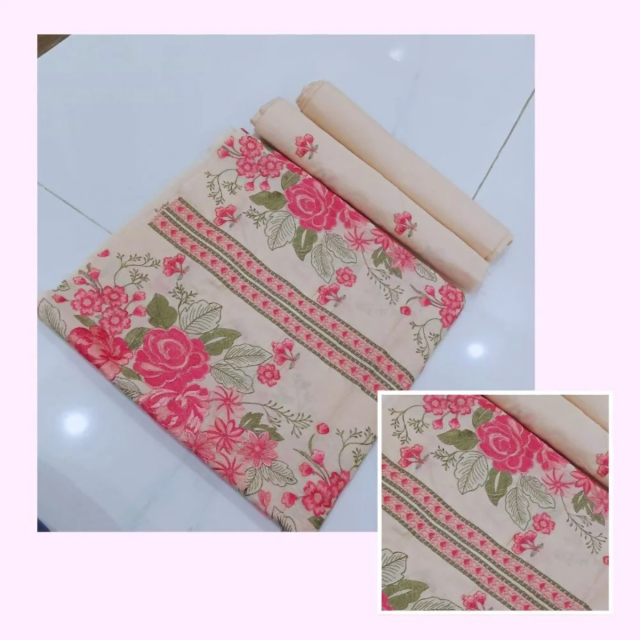 Unstitched Suit, Chic New Lawn 2-Piece Suits with Embroidery, for Women