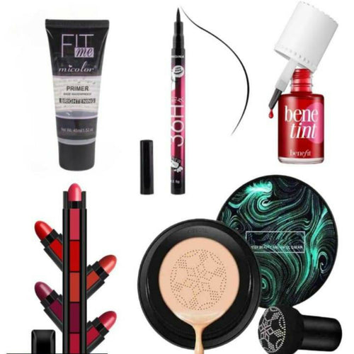 Pack of 5 Makeup Set – Benetint, 36H Eyeliner, Fit Me Primer, Foundation & 5-in-1 Lipstick