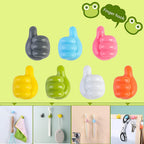 Silicone Thumb Wall Hooks Set of 10 Non Slip Adhesive Hanging Hooks