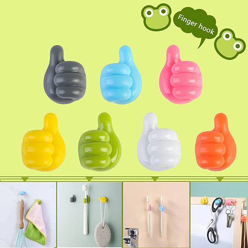 Silicone Thumb Wall Hooks Set of 10 Non Slip Adhesive Hanging Hooks