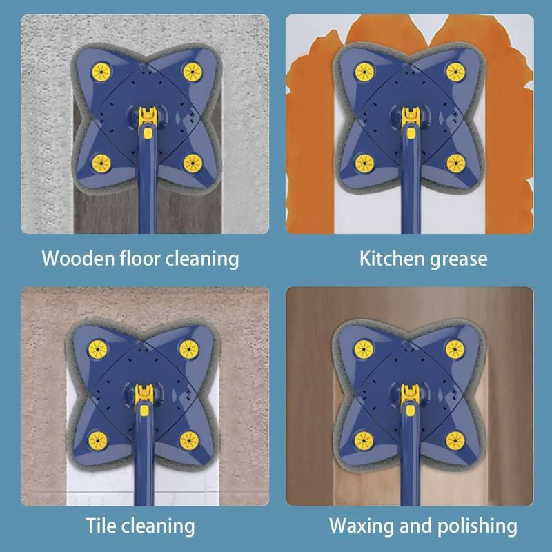 360° Rotatable 4 leaf clover twist water Auto squeezes Mop Adjustable corner Mop self squeezing wringing Multifunctional Ratating Mop for floor wall window