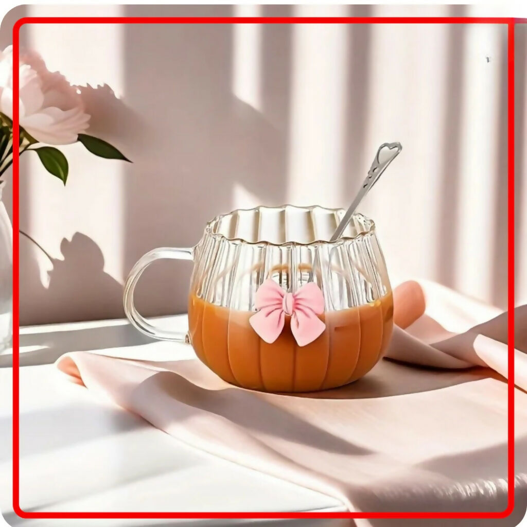 Stylish Bow Cup, Aesthetic Coffee & Tea Mug with Bow Handle, for Home, Office & Gift Use