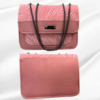 Luxury Women’s Shoulder Bag in Pink Faux Leather for Casual, Work, and Formal Use