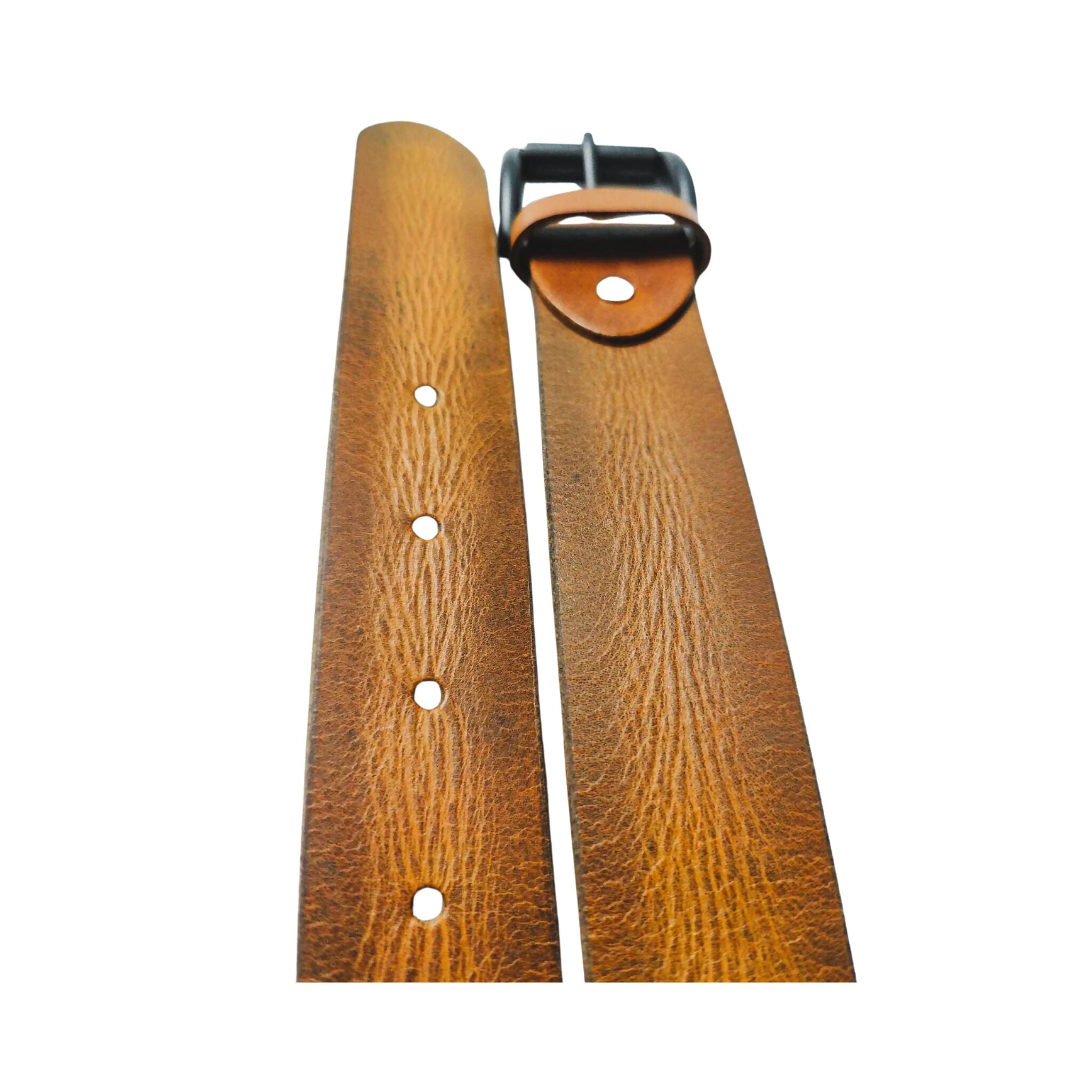 Leather Belt, Export Quality Genuine & Full Grain with Metallic Buckle, for Men