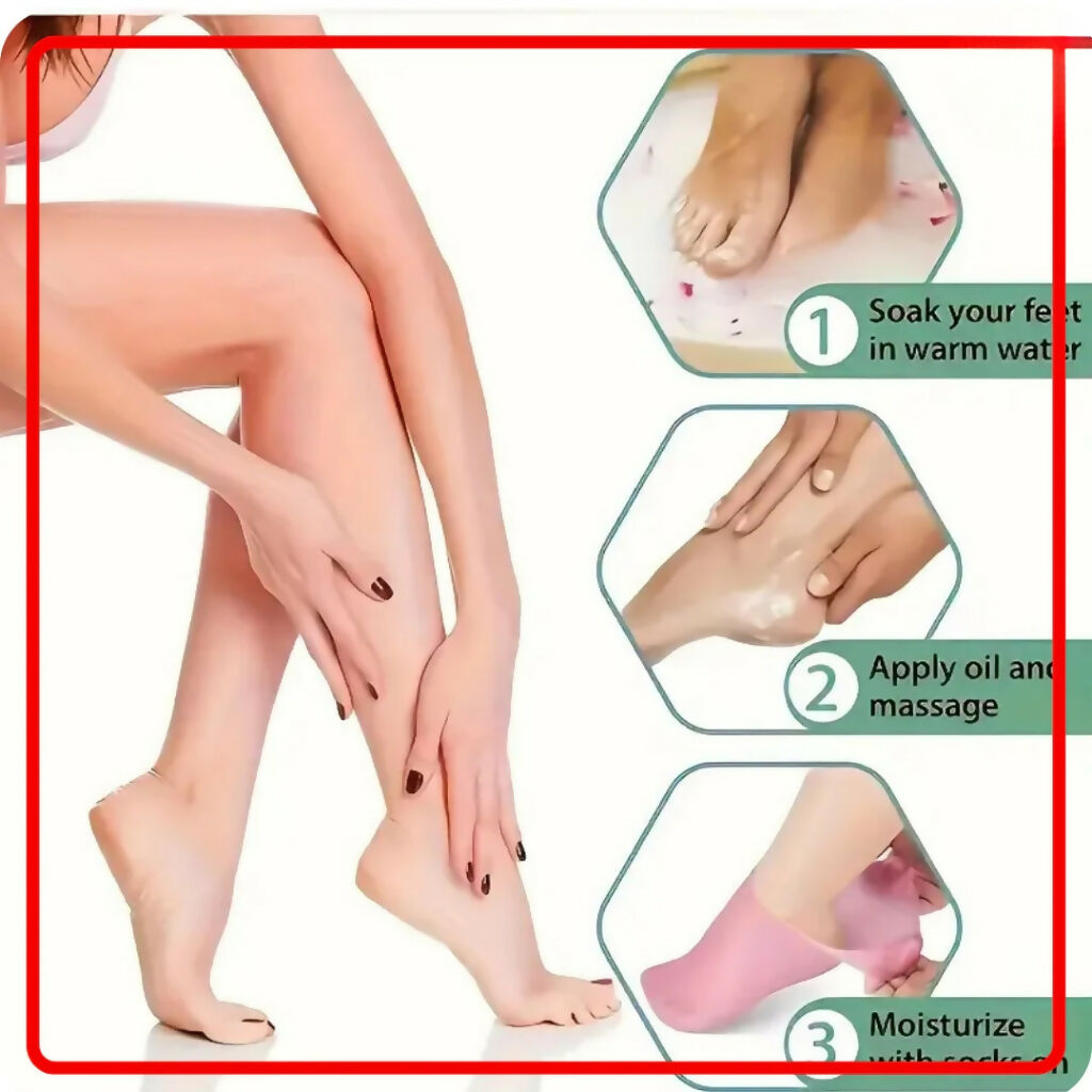 Silicone Moisturizing Socks Set for Dry Cracked Heels and Feets