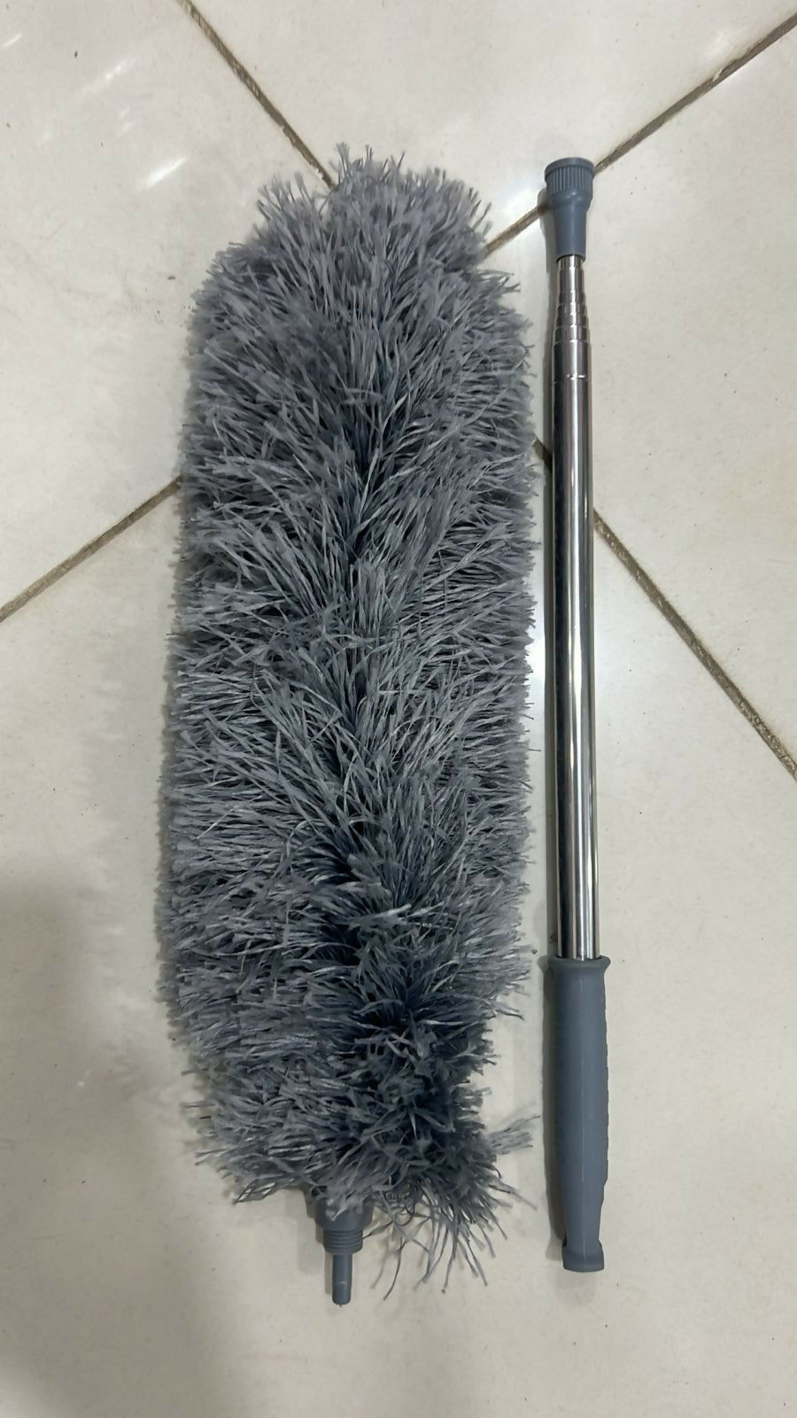 Grey Flexible Microfiber Duster – Bendable Long Reach Cleaning Brush for Home & Office