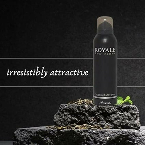 Rasasi Deo Royale Black Colour, 200 ml ( Original )