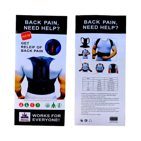 Back Pain Relief Posture Corrector Belt | Adjustable Support for Spine, Shoulder & Lumbar Alignment | XXXL, XXL, XL, Large