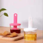 Oil Bottle with Silicone Brush – Durable Kitchen Tool for Easy Cooking and Baking Use.( Random Color