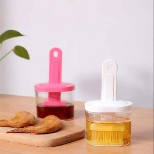 Oil Bottle with Silicone Brush – Durable Kitchen Tool for Easy Cooking and Baking Use.( Random Color