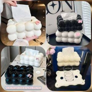Bubble Shape Tissue Box Holder | Non-Slip Plastic Cover For Stylish Storage | Random Colour