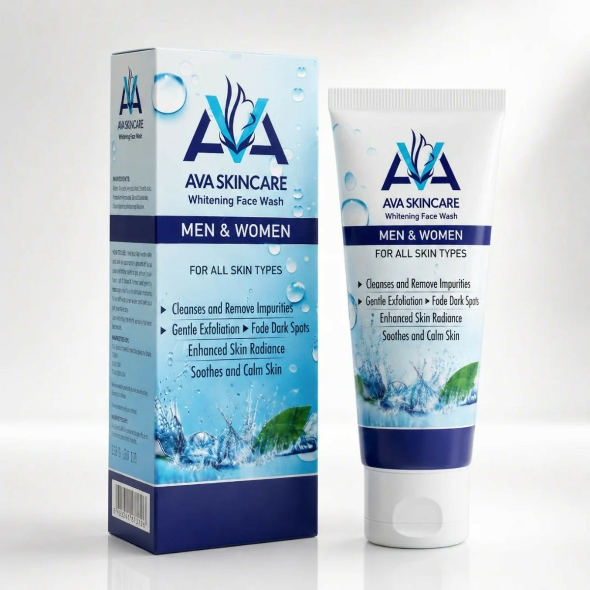 AVA Skincare Whitening Face Wash 100ml Gentle Daily Cleanser Brightening Formula For Clear Radiant And Healthy Skin