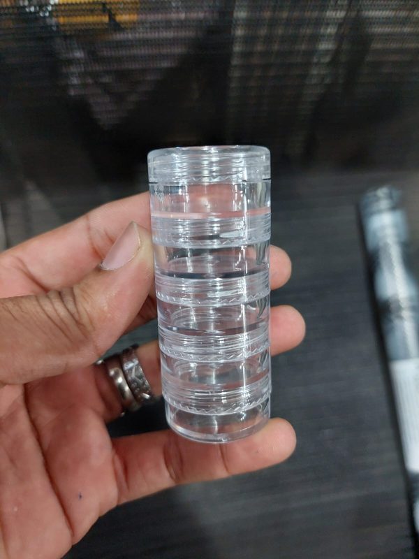 Storage Box, 5 Layer Stackable Plastic Container Round Clear