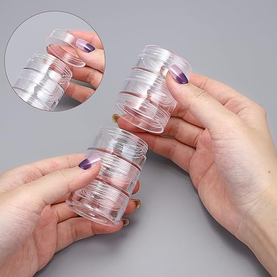 Storage Box, 5 Layer Stackable Plastic Container Round Clear