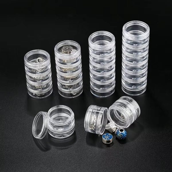 Storage Box, 5 Layer Stackable Plastic Container Round Clear