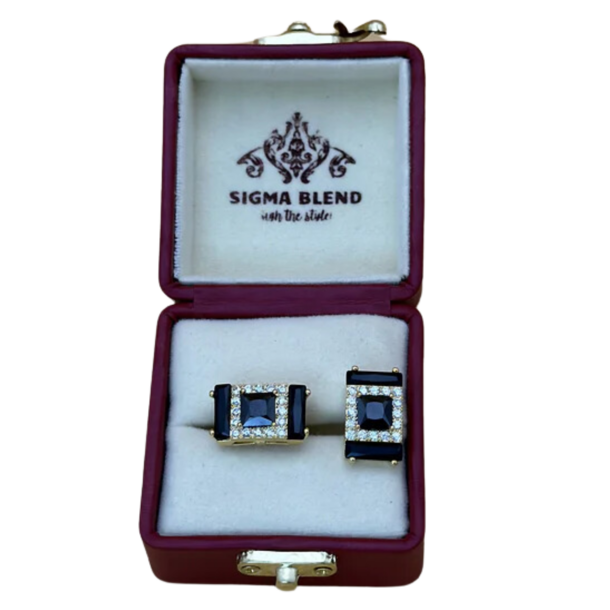 Cuff links Stud Button, Premium & Golden Heavy Black on Top