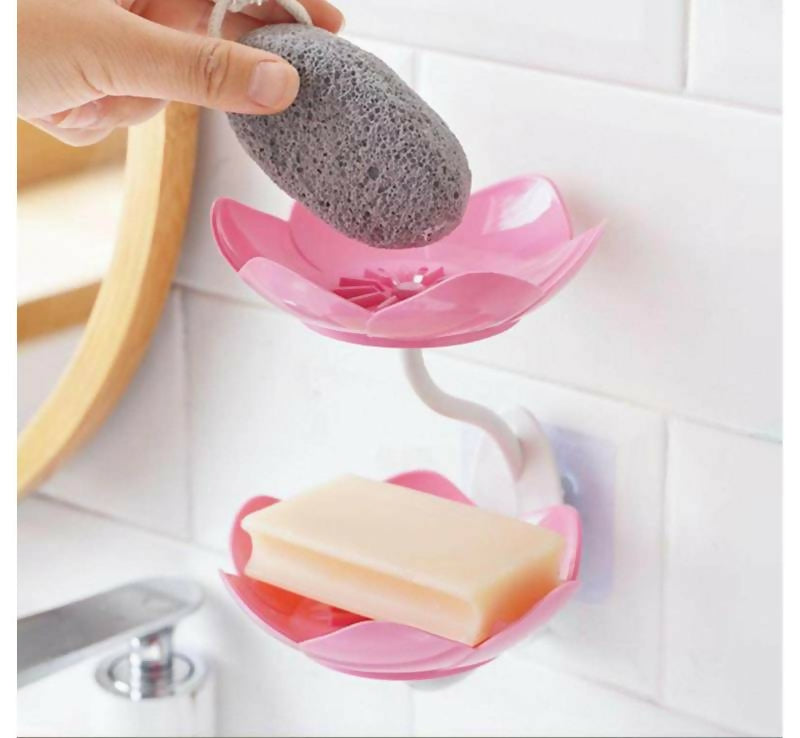 Lotus Flower Wall-Mounted Soap Holder – Self-Draining Bathroom & Kitchen Organizer – pack of 1