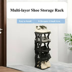 X-Shaped 5-Tier Shoe Rack, Durable Plastic, Space-Saving Home Storage