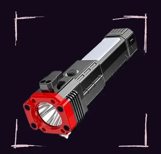 Multi-functional LED Flashlight ,torch ( Rechargeable ) with box (random Color)