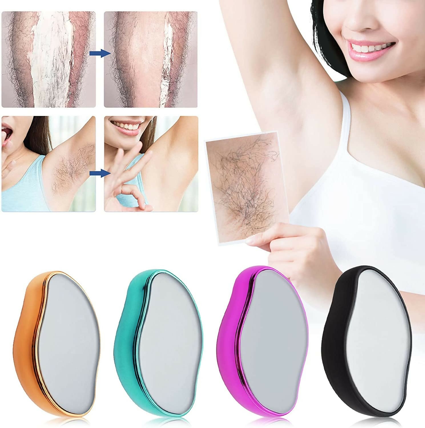 Bleame Crystal Hair Eraser – Painless Exfoliation Hair Removal Tool For Arms Legs Back – Apply To Any Part Of The Body – China (random Color)Without Box
