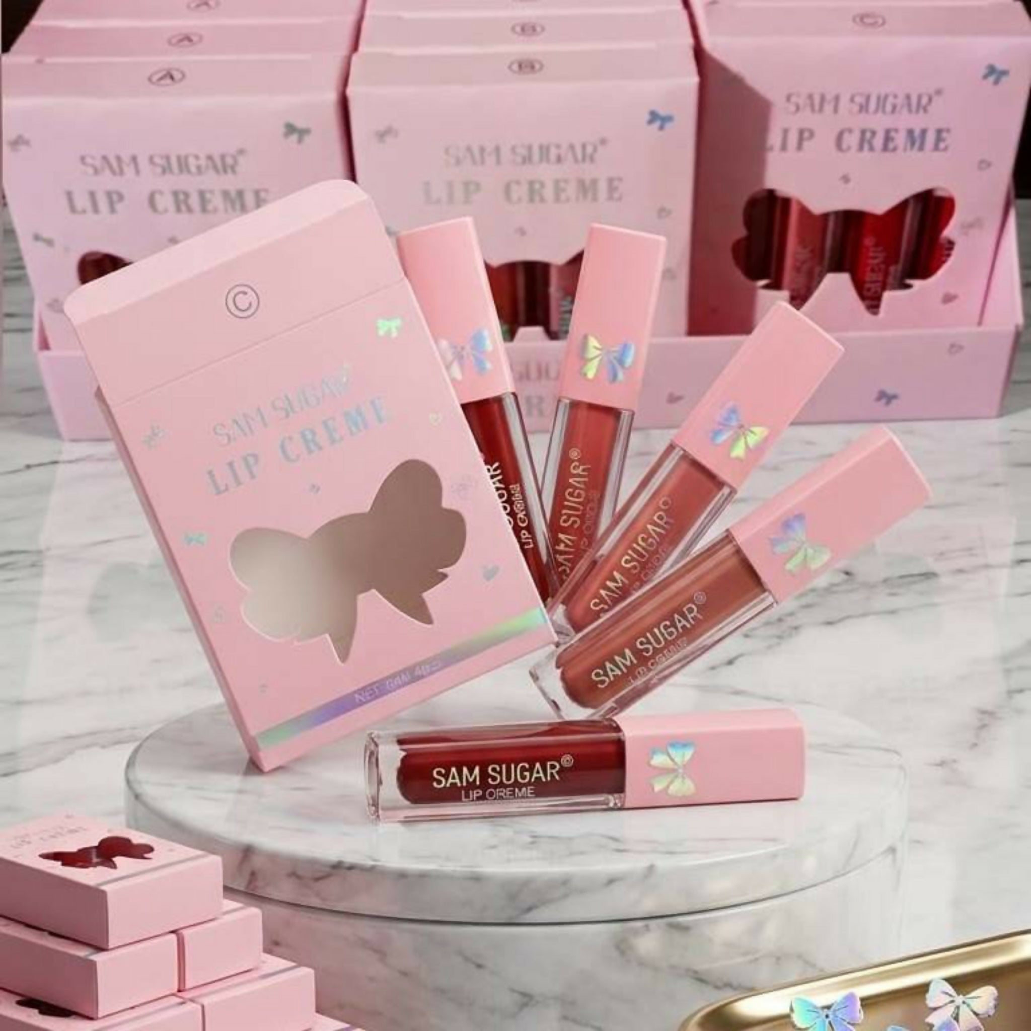 Sam Sugar Matte Liquid Lipsticks Pack of 4 | Long-Lasting Multi-Shade Lip Color