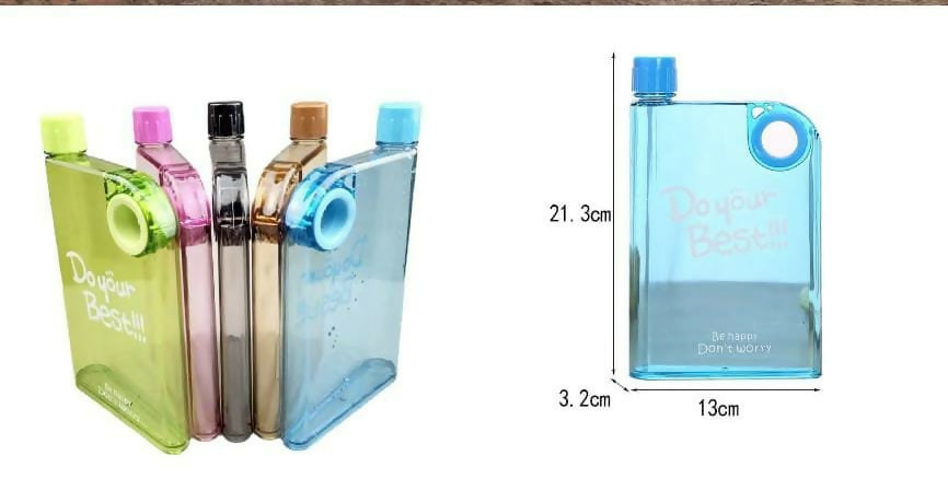 Ultra Slim Notebook Style Water Bottle – 1 Pc (Random Color)