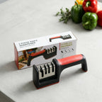 Professional 3-Stage Kitchen Knife Sharpener – Manual Sharpener for Steel & Ceramic Knives