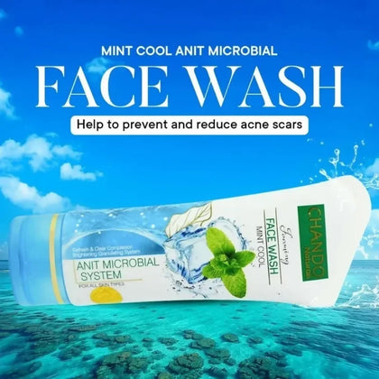 CHANDO Naturals Foaming Face Wash Mint Cool – Anti-Microbial Daily Cleanser for Oily & Acne-Prone Skin (100ml)