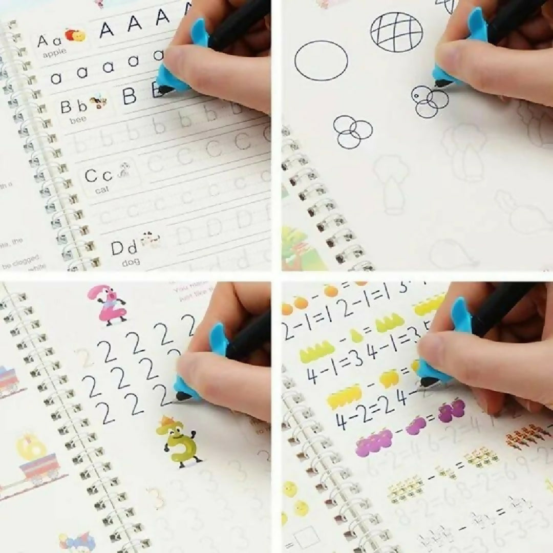 Magic Practice Copybook 4 BOOKS Magic Book For Montessori Children Tracing Handwriting First Learning Books For Kids Preschool
