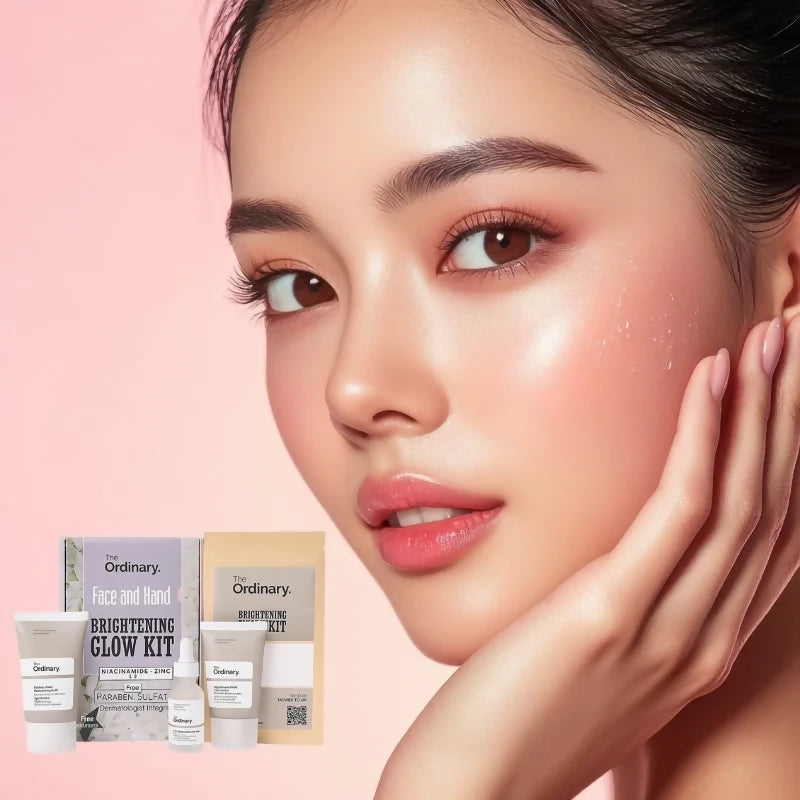 The Ordinary Face & Hand Brightening Glow Kit | Complete Whitening & Hydrating Skincare Set