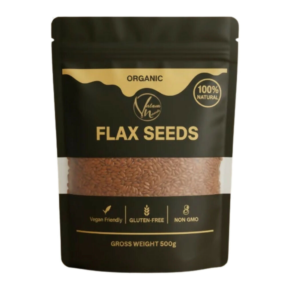 Organic Flax Seeds 250g, Omega-3 Rich Superfood, Daily Nutrition Use