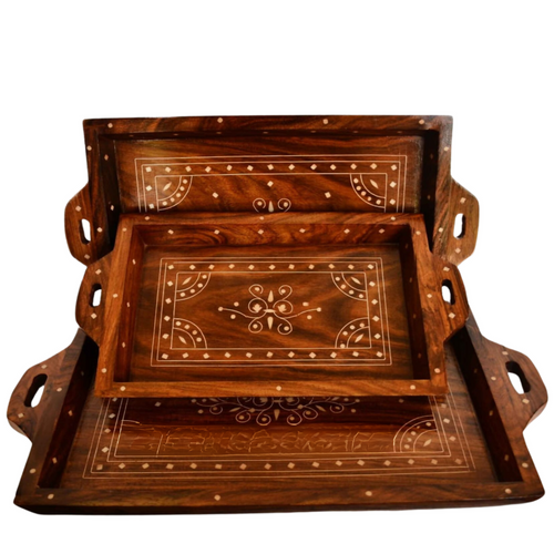 Wooden Tray Set