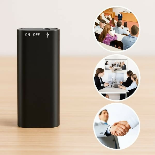 Digital Voice Recorder Mini Voice Recorder with 16GB, 32GB USB Flash Drive and Mp3 Function192 Hours Recording Capacity Black Small Audio Dictaphone for Meetings and Transfer Files 192Kbps
