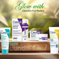 CeraVe 4 In 1 Skincare Kit Night Cream Retinol Serum Acne Foaming Cream Cleanser Hydrating Mineral Sunscreen