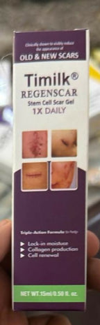 Timilk Regenscar Stem Cell Scar Gel – Triple-Action Formula for Old & New Scars, Surgical Marks, and Skin Renewal (15ml)