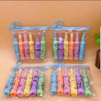 Pack of 6 Kromi Bottle Shaped Highlighters – Cute Character Stationery Set for Girls & Boys