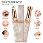 Updated Design 2-in-1 Flawless Eyebrow Trimmer | USB Rechargeable 2in1 Flawless Trimmer With Wire & Cleaning Brush | Eyebrow & Upper Lips Trimmer For Women (Rechargeable)