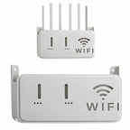 Light Gray WiFi Router Storage Box & Wall Mount Shelf Universal Cable Organizer | Space-Saving Holder for Modem, Set-Top Box & Smart Devices | Home & Office Use