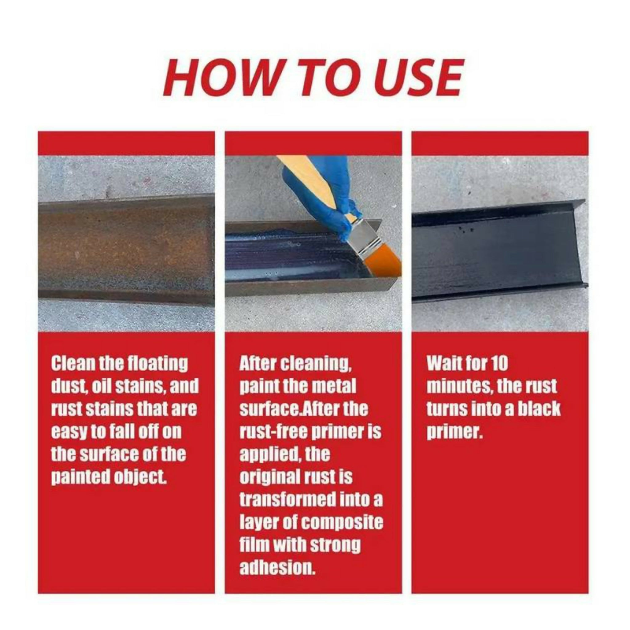Rust Paint Metallic Paint – Anti-Rust Protection Coating for Metal | Rust Removal & Protective Finish with Brush, 300g (Random Color)