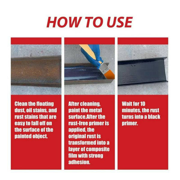 Rust Paint Metallic Paint – Anti-Rust Protection Coating for Metal | Rust Removal & Protective Finish with Brush, 300g (Random Color)